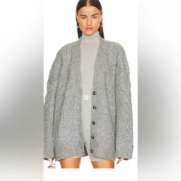 HelsaCerena Cable cardigan in heather gray,shorts and tank also for sale - Picture 1 of 2